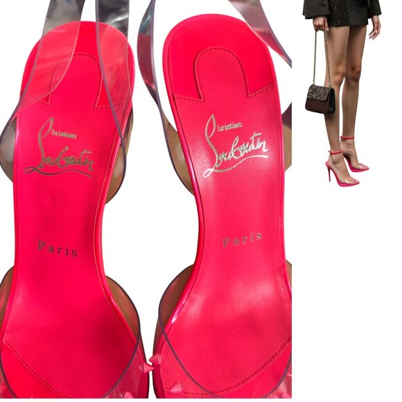 Authentic‎ Christian Louboutin Hot Pink Spiked Stilettos Pumps sz. 8/38 NEW - Picture 5 of 9